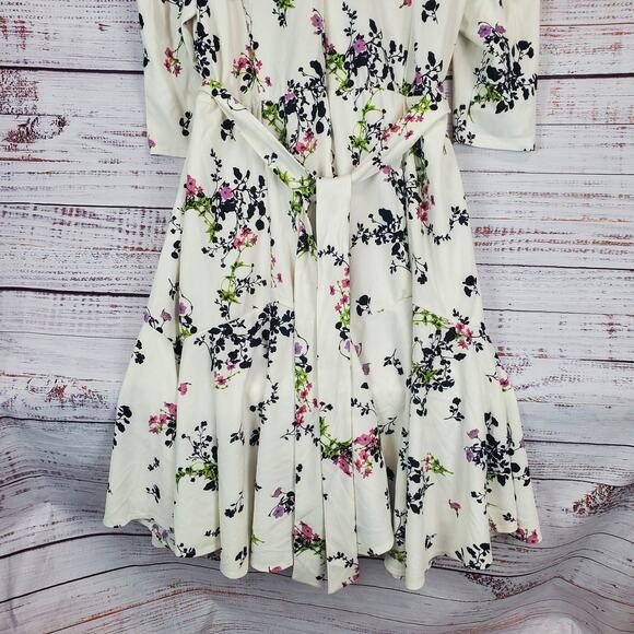 Danny and Nicole Maison Tara Floral Midi Dress Whimsy Fairy Garden Printed 22W - Picture 8 of 16